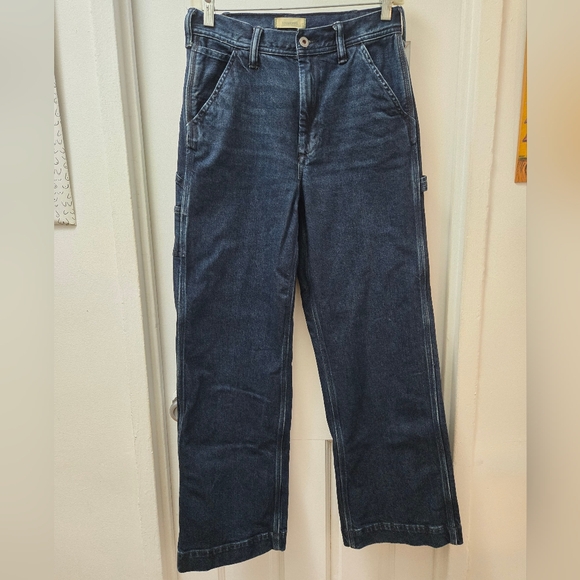 American Eagle AE77 Premium Stovepipe Carpenter Jeans Dark Wash High Waist – 4P - Picture 2 of 8